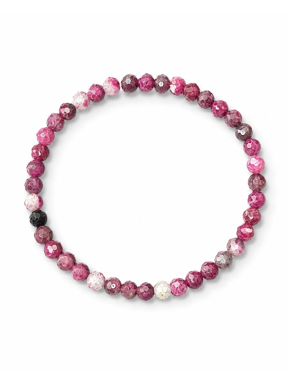Faceted Plum Blossom Tourmaline Stretch Bracelet